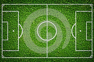 Natural green grass soccer field