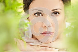 Natural Green Health Spa Concept Beautiful Woman