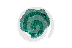 natural green malachite rough gem stone on the white background