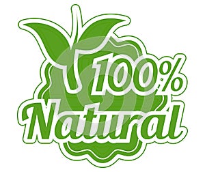 Natural Guaranteed Label for Natural Product Illustration