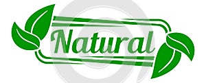 Natural Guaranteed Label for Natural Product Illustration