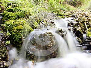 Natural gushing water, spout water, natural spring water