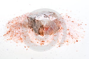 natural Halite mineral in pink Himalayan Salt photo