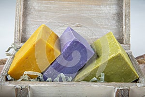 Natural handmade soap. Beautiful soaps made of Saffron, Lavender, Olive Oil