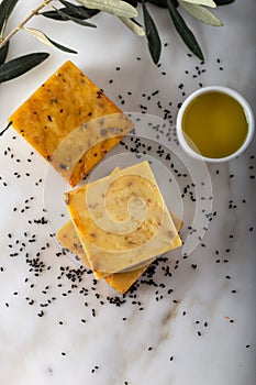 Natural handmade soap with black seed and olive oil