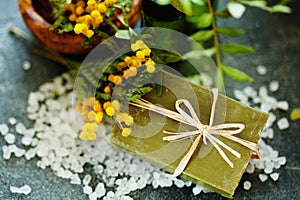 Natural handmade soap with mimosa flavor