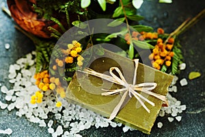 Natural handmade soap with mimosa flavor