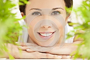 Natural Health Concept Beautiful Woman Smiling