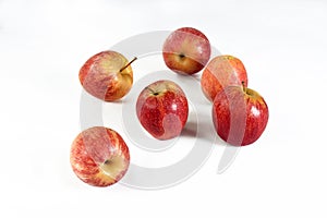 Natural and healthy tropical fruit apples on the table on white texture background