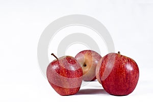 Natural and healthy tropical fruit apples on the table on white texture background