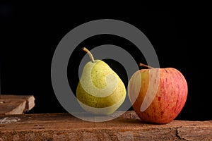 natural and healthy tropical fruit apples on the table on white texture background