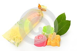 Natural herb soaps isolate on a white background