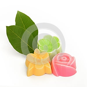 Natural herb soaps isolate on a white background (Bread flower,