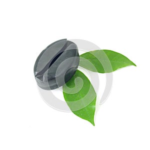 Natural herb soaps isolate on a white background. Coffee pulp mi