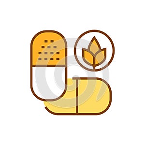 Natural herbal pills icon. Pharmacy vector illustration