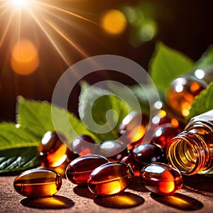 Natural herbal supplements and organic herb remedy capsule pills