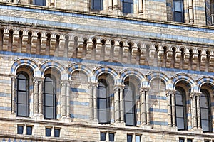 Natural History Museum with ornate terracotta facade, London, United Kingdom