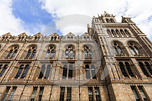Natural History Museum with ornate terracotta facade, London, United Kingdom