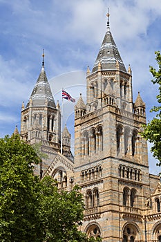 Natural History Museum with ornate terracotta facade, Victorian style, London, United Kingdom