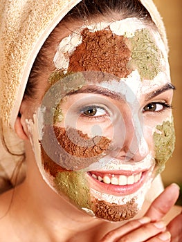 Natural homemade clay facial masks .