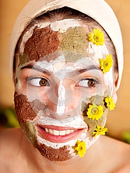 Natural homemade clay facial masks .