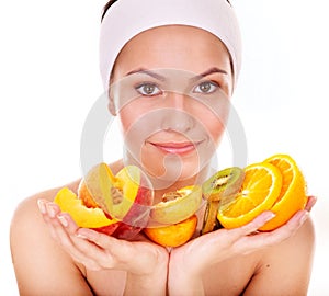 Natural homemade fruit facial masks .