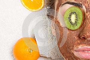 Natural homemade fruit facial masks. Fresh fruit