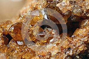 Natural honey color crystals of garnet-grossular mineral