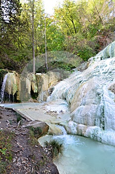 Natural Hot Spring with Mineral Deposits and Calcifications photo