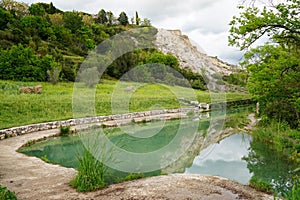 Natural hot springs in Bagno Vignoni, Tuscany, Italy