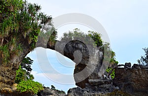 Natural Howrah Coral Bridge with Hill and Greenery, Laxmanpur Beach, Neil Island, Andaman, India