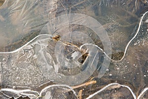 Natural Ice crystal background frozen