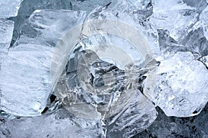 Natural ice cubes in close up, artwork of nature