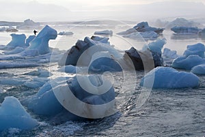 Natural iceberg in the ocean in northern Iceland