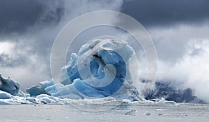 Natural iceberg in the ocean in northern Iceland