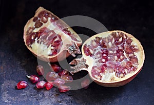 Natural immunostimulant, antioxidant, pomegranate ripe fruits photo