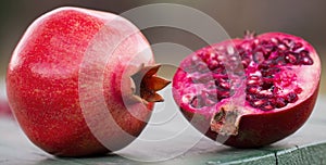 Natural immunostimulant, antioxidant, pomegranate ripe fruits photo