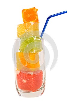 Natural juice with straw