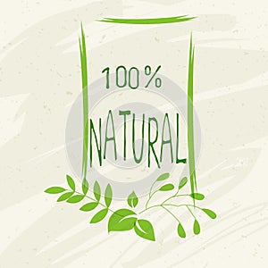 Natural label emblem icon, bio healthy organic label and high quality product badges. Eco, 100 bio and natural product