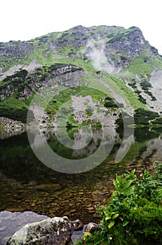 A natural lake in Rohace western Tatra mountains, Slovakia