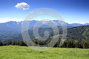 Natural landscape in the bavarian mountains