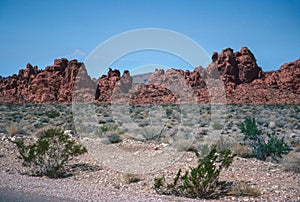 Natural landscape of limestone and sandstone rock formations inside a national parks in utah and arizona in north america