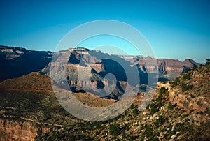 Natural landscape of limestone and sandstone rock formations inside a national parks in utah and arizona in north america