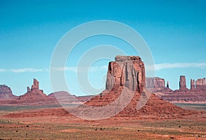Natural landscape of limestone and sandstone rock formations inside a national parks in utah and arizona in north america