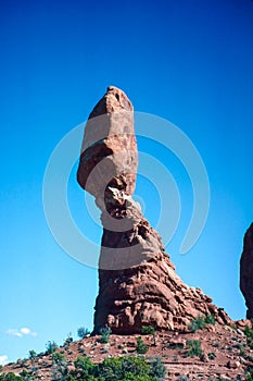 Natural landscape of limestone and sandstone rock formations inside a national parks in utah and arizona in north america