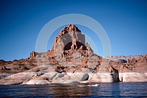 Natural landscape of limestone and sandstone rock formations inside a national parks in utah and arizona in north america