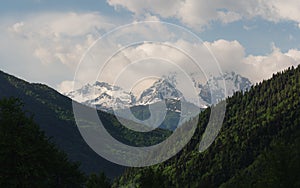 Natural landscape of mountain and hills, in Georgia