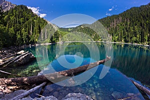 Natural landscape. Panorama view of the lake Small Ritsa.