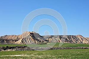 A natural landscape of plateau in Bardenas Desert 2.