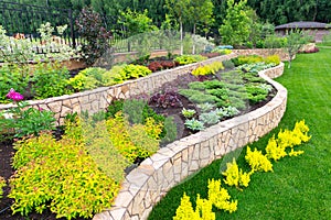 Natural landscaping in home garden